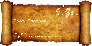 Ibos Zsombor névjegykártya
